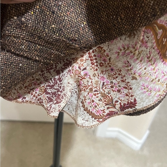 COLDWATER CREEK BROWN TWEED RUFFLED COLLAR PEPLUM,OFFICE SIREN JACKET SIZE 16. - Picture 12 of 12